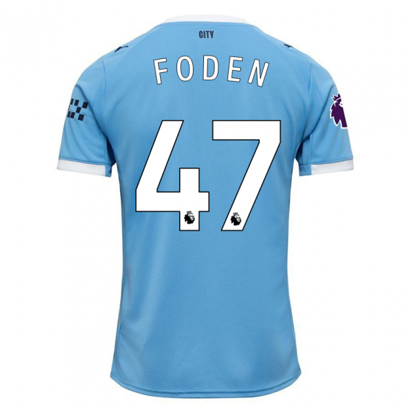 Puma Phil Foden Manchester City Home Jersey 25/26 w/ EPL + Sponsor Patch (Team Light Blue/Puma White)