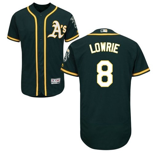 Oakland Athletics #8 Jed Lowrie Green Flexbase Collection Stitched MLB Jersey