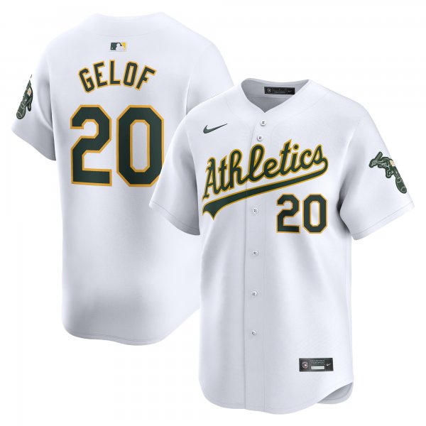 Men's Oakland Athletics Zack Gelof Nike White Home Limited Player Jersey