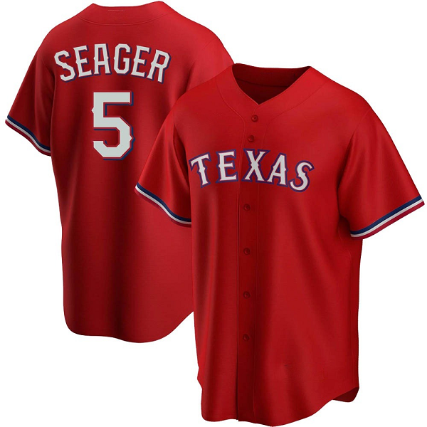 Men's Texas Rangers #5 Corey Seager Red Alternate Jersey