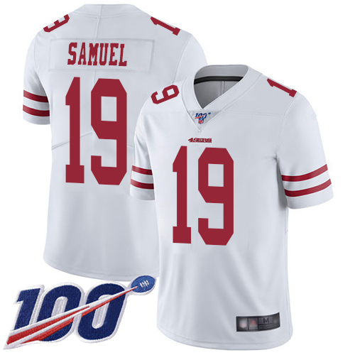 San Francisco 49ers #19 Deebo Samuel White Men's Stitched NFL 100th Season Vapor Limited Jersey