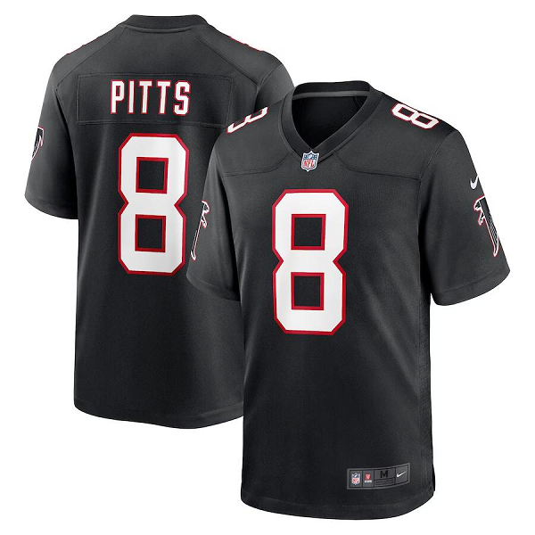 Men's Atlant Falcons #8 Kyle Pitts Nike Limited Black Throwback NFL Jersey