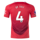 adidas Manchester United Matthijs De Ligt Home Jersey w/ EPL + No Room For Racism Patches 24/25 (MUFC Red/Bright Red)
