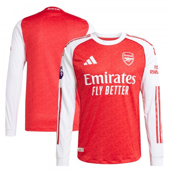 Arsenal adidas 2025/26 Home Long Sleeve Jersey - Red