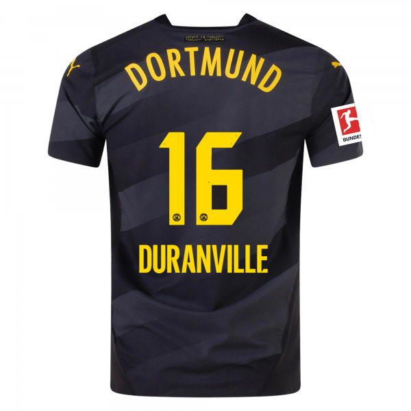 Puma Borussia Dortmund Julien Duranville Away Jersey w/ Bundesliga Patch 24/25 (Puma Black/Faster Yellow)