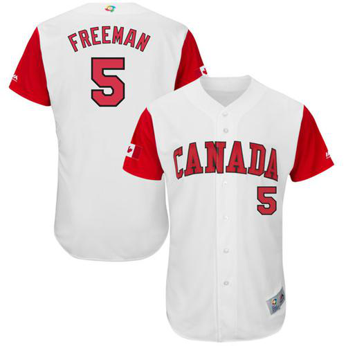 Team Canada #5 Freddie Freeman White 2017 World Baseball Classic Stitched MLB Jersey