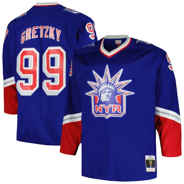 Men's New York Rangers Wayne Gretzky Mitchell & Ness Blue Big & Tall Blue Line Player Jersey