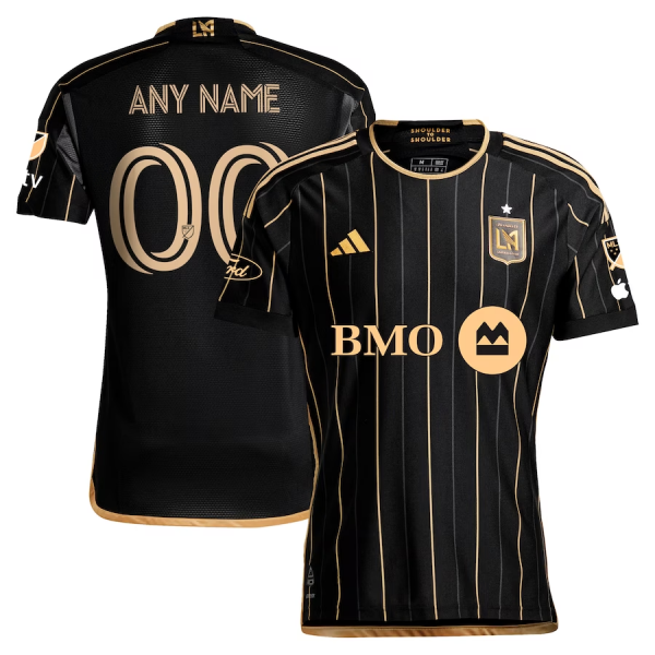 adidas LAFC Custom Name Home Jersey w/ MLS + Apple TV + Ford Patches 24/25 (Black/Gold)