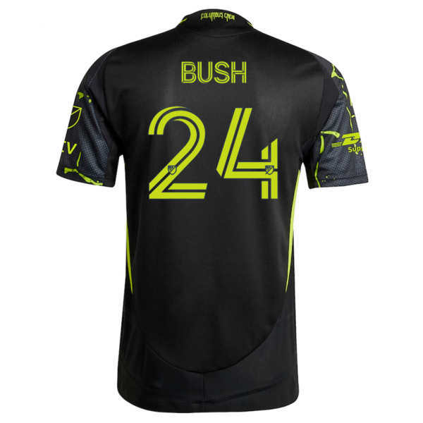 adidas Evan Bush Columbus Crew Away Jersey w/ MLS Patches 25/26 (Black/Yellow)