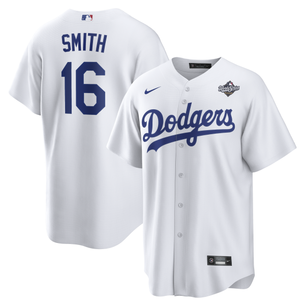 Men's Los Angeles Dodgers #16 Will Smith Nike White 2025 World Series Home Player Jersey