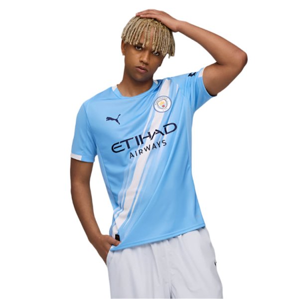 Puma Manchester City Home Jersey 25/26 w/ EPL + Sponsor Patch (Team Light Blue/Puma White)