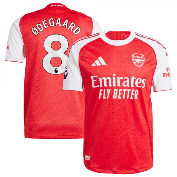 Martin Ødegaard Arsenal adidas 2025/26 Home Player Jersey - Red