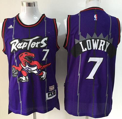 Men's Toronto Raptors #7 Kyle Lowry Purple Hardwood Classics Stitched NBA Jersey