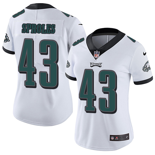 Nike Philadelphia Eagles #43 Darren Sproles White Women's Stitched NFL Vapor Untouchable Limited Jersey