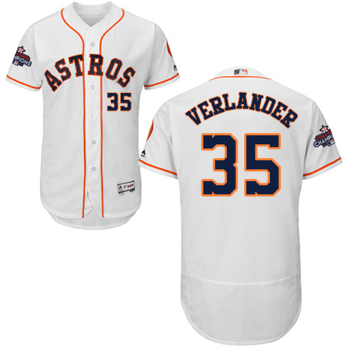 Houston Astros #35 Justin Verlander White Flexbase Collection 2017 World Series Champions Stitched MLB Jersey