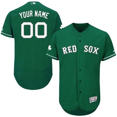 Boston Red Sox Green Celtic Flex Base Men's Customized MLB Jersey