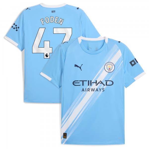 Phil Foden Manchester City Puma 2025/26 Home Replica Player Jersey - Sky Blue