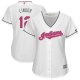 Cleveland Indians #12 Francisco Lindor White Mother's Day Cool Base Women's Stitched MLB Jersey