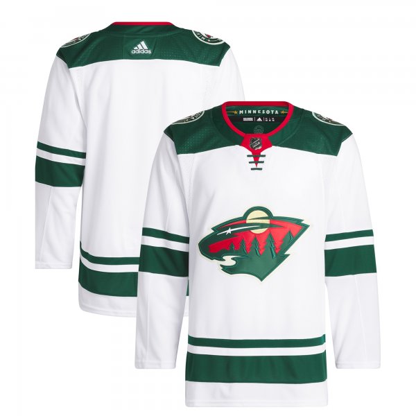 Men's Minnesota Wild adidas White Away Primegreen Jersey