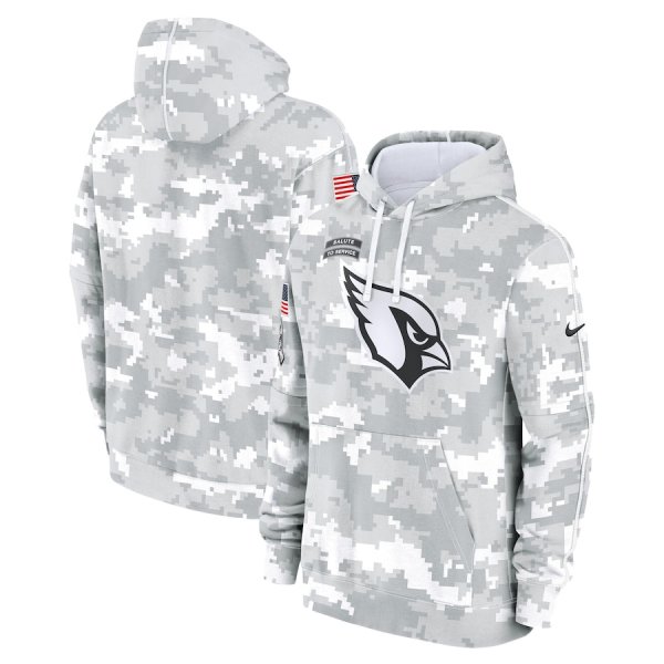 Men's Nike Arctic Camo Arizona Cardinals 2024 Salute To Service Club Fleece Pullover Hoodie