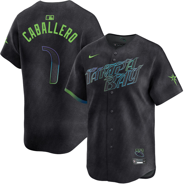 Men's Tampa Bay Rays #7 Jose Caballero City Connect Limited Jersey