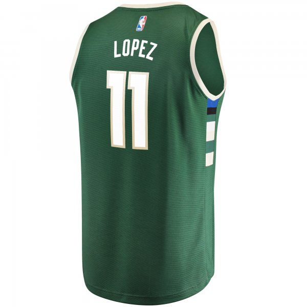 Men's Milwaukee Bucks Brook Lopez Fanatics Green Fast Break Replica Player Jersey - Icon Edition