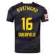 Puma Borussia Dortmund Julien Duranville Away Jersey w/ Bundesliga Patch 24/25 (Puma Black/Faster Yellow)