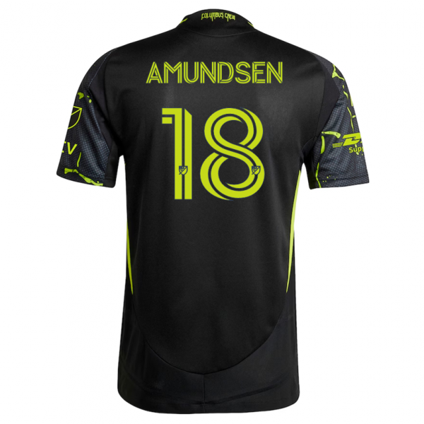adidas Malte Amundsen Columbus Crew Away Jersey w/ MLS Patches 25/26 (Black/Yellow)
