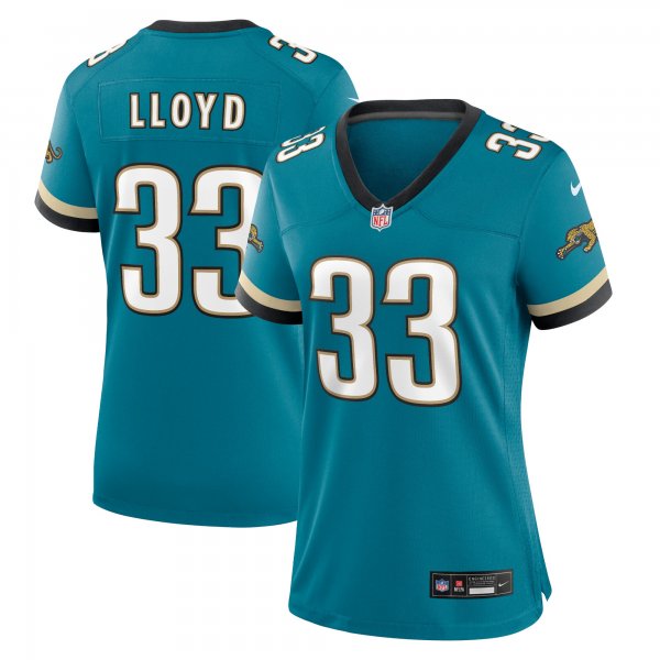 Women's Jacksonville Jaguars #33 Devin Lloyd Nike Teal Prowler Throwback Limited Jersey