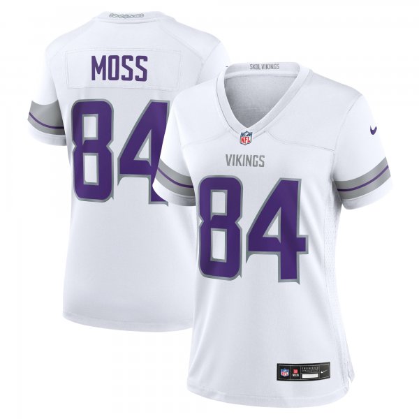 Women's Minnesota Vikings #84 Randy Moss Nike White Alternate Retired Game Jersey