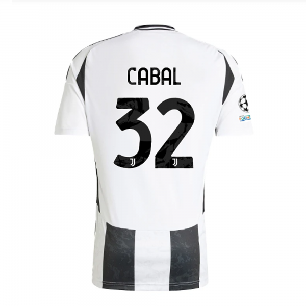 adidas Juventus Juan Cabal Home Jersey w/ Champions League + Copa Italia Patches 24/25 (White/Black)