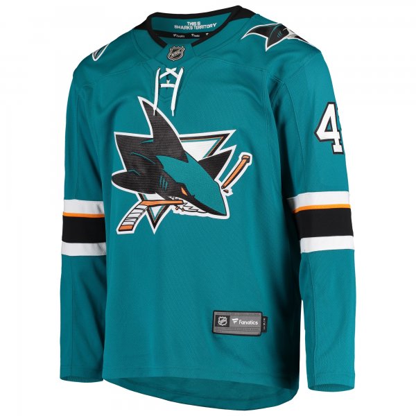 Men's San Jose Sharks Joel Ward Fanatics Teal Breakaway Home Player Jersey