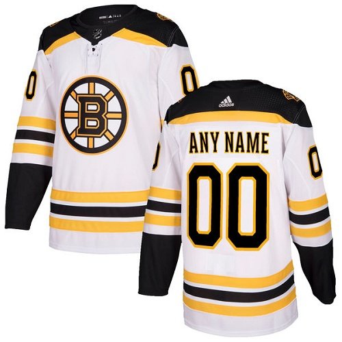 Men's Adidas Boston Bruins White Away NHL Customized Jersey