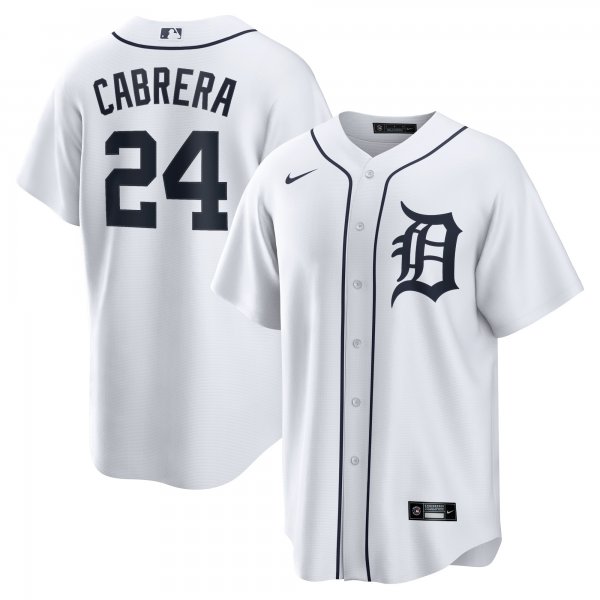 Men's Detroit Tigers Miguel Cabrera Nike White Home Replica Player Name Jersey