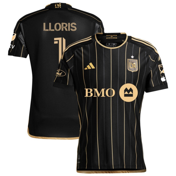 adidas LAFC Hugo Lloris Home Jersey w/ MLS + Apple TV + Ford Patches 24/25 (Black/Gold)