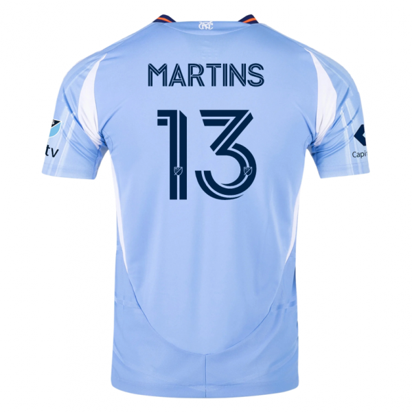 adidas Thiago Martins New York City FC Home Jersey 25/26 w/ MLS Patches (Bahia Light Blue)
