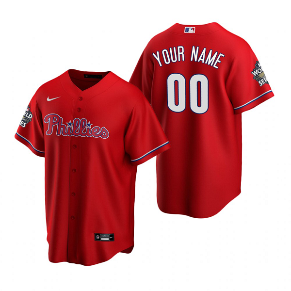 Philadelphia Phillies Custom Red 2022 World Series Cool Base Jersey