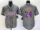 Men's Los Angeles Lakers #24 Kobe Bryant Gray Baseball Jersey