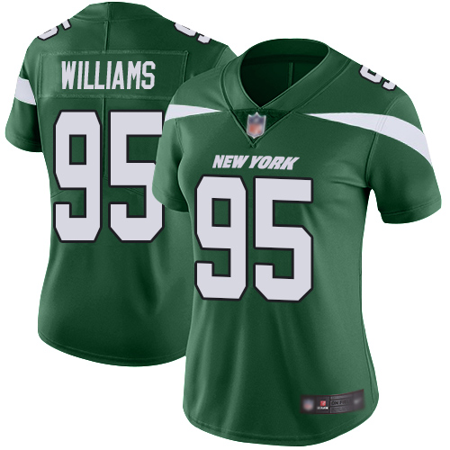 New York Jets #95 Quinnen Williams Green Team Color Women's Stitched Nike NFL Vapor Untouchable Limited Jersey