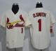 Mitchell And Ness St. Louis Cardinals #1 Ozzie Smith Cream Throwback Stitched MLB Jersey