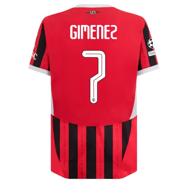 Puma AC Milan Santi Gimenez Home Jersey w/ Champions League Patches 24/25 (Puma Red/Puma Black)