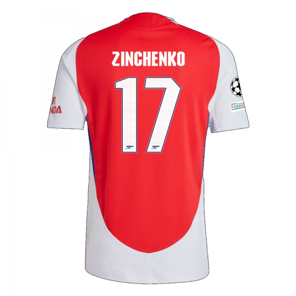 adidas Arsenal Oleksandr Zinchenko Home Jersey w/ Champions League Patches 24/25 (Better Scarlet/White)