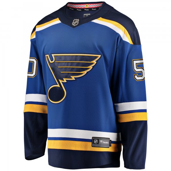 Men's St. Louis Blues Jordan Binnington Fanatics Blue Breakaway Home Jersey