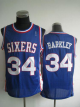 Men's Philadelphia 76ers #34 Charles Barkley Blue Throwback Stitched NBA Jersey