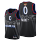 Men's Nike Philadelphia 76ers #0 Tyrese Maxey Black 2021 NBA Playoffs Jersey