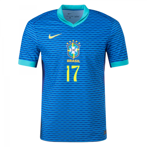 Nike Brazil Bruno Guimarães Away Jersey 24/25 Soar/Dynamic Yellow)