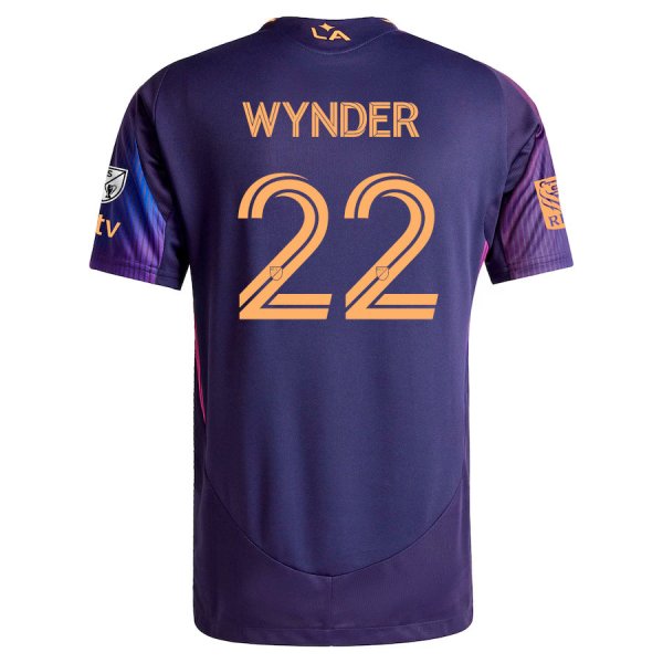 adidas Elijah Wynder LA Galaxy Away Jersey w/ MLS + Apple TV + RBC Sponsor 25/26 (Purple)