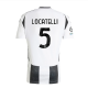 adidas Juventus Manuel Locatelli Home Jersey w/ Champions League + Copa Italia Patches 24/25 (White/Black)