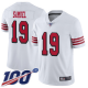 San Francisco 49ers #19 Deebo Samuel White Rush Youth Stitched NFL Limited 100th Season Jersey