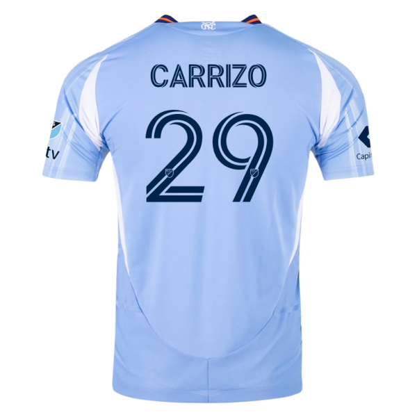 adidas Maximo Carrizo New York City FC Home Jersey 25/26 w/ MLS Patches (Bahia Light Blue)